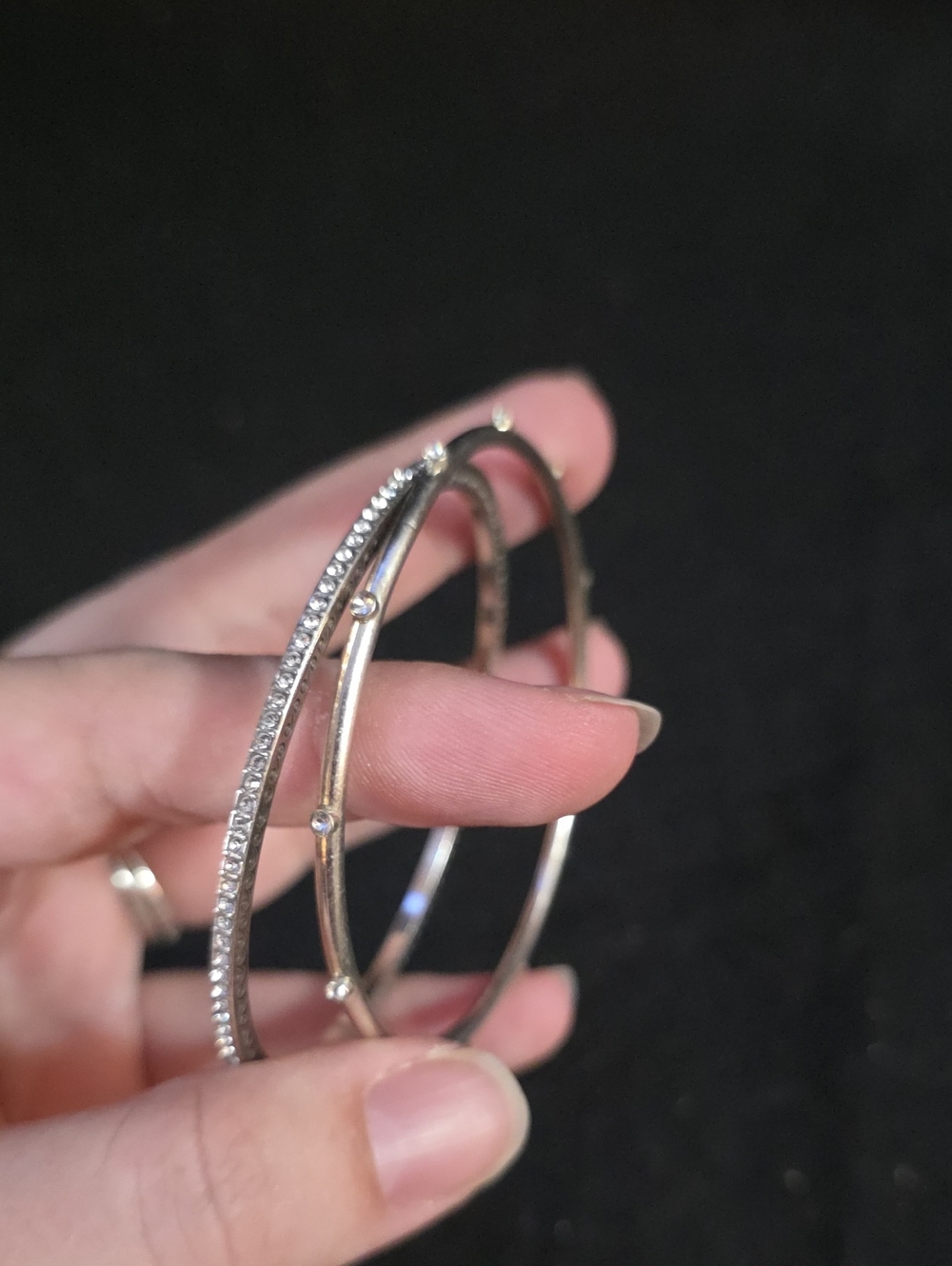 Brighton Silver-Tone Crystal & Stud Bangle Bracelets - Silver